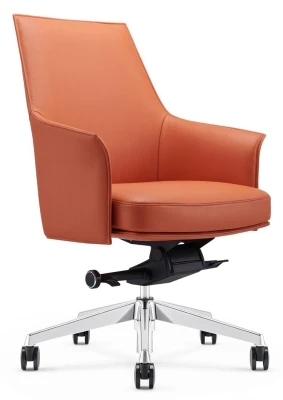 Кресло для персонала Riva Design Pocco-M / Rosso-M B1918 оранжевая кожа