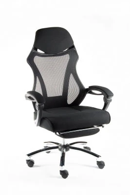 Кресло для персонала Norden 007 H-007 А full black черный пластик, черная сетка, черная ткань
