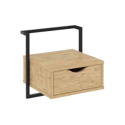 Лофт/Loft Тумба навесная (крепление к стене) VR.L-SY1 Тиквуд Светлый/Металл Черный 450*409*450