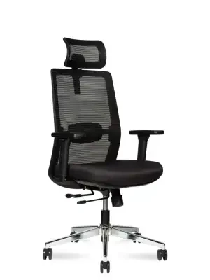 Кресло для персонала Norden Райт блэк / Right black 842-297 черная сетка, черная ткань, сиденье слайдер