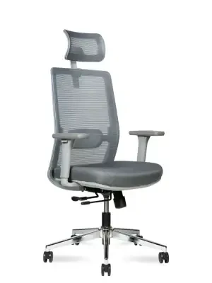 Кресло для персонала Norden Райт грэй / Right grey 842-297 grey fabric серая сетка, серая ткань, сиденье слайдер