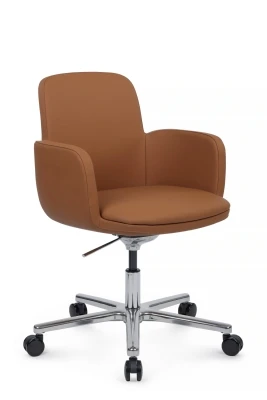 Кресло для переговорной Riva Design Шарм / Charm B2512 светло-коричневая кожа